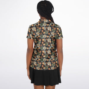 Tropical Flowers Pattern Polo Shirt - AOP