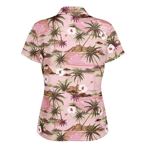 Pink Island Polo Shirt - AOP