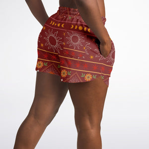 Mandala Flowers And Fire  Athletic Loose Shorts - AOP