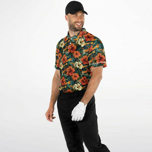 Men's Golf Polo - Tiger Floral