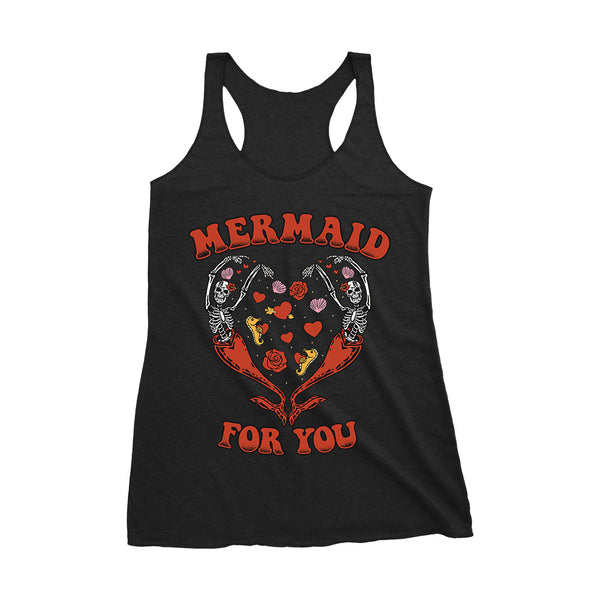 Women's Mermaid For You Racerback Tank - Red Print