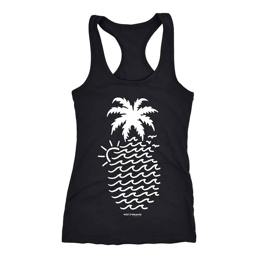 Women's Wavy Pineapple Racerback Tank