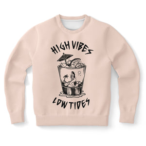 Unisex High Vibes, Low Tides Sweatshirt - Pink Champagne