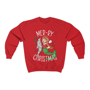 Unisex "Mer-ry Christmas" Crewneck Sweatshirt