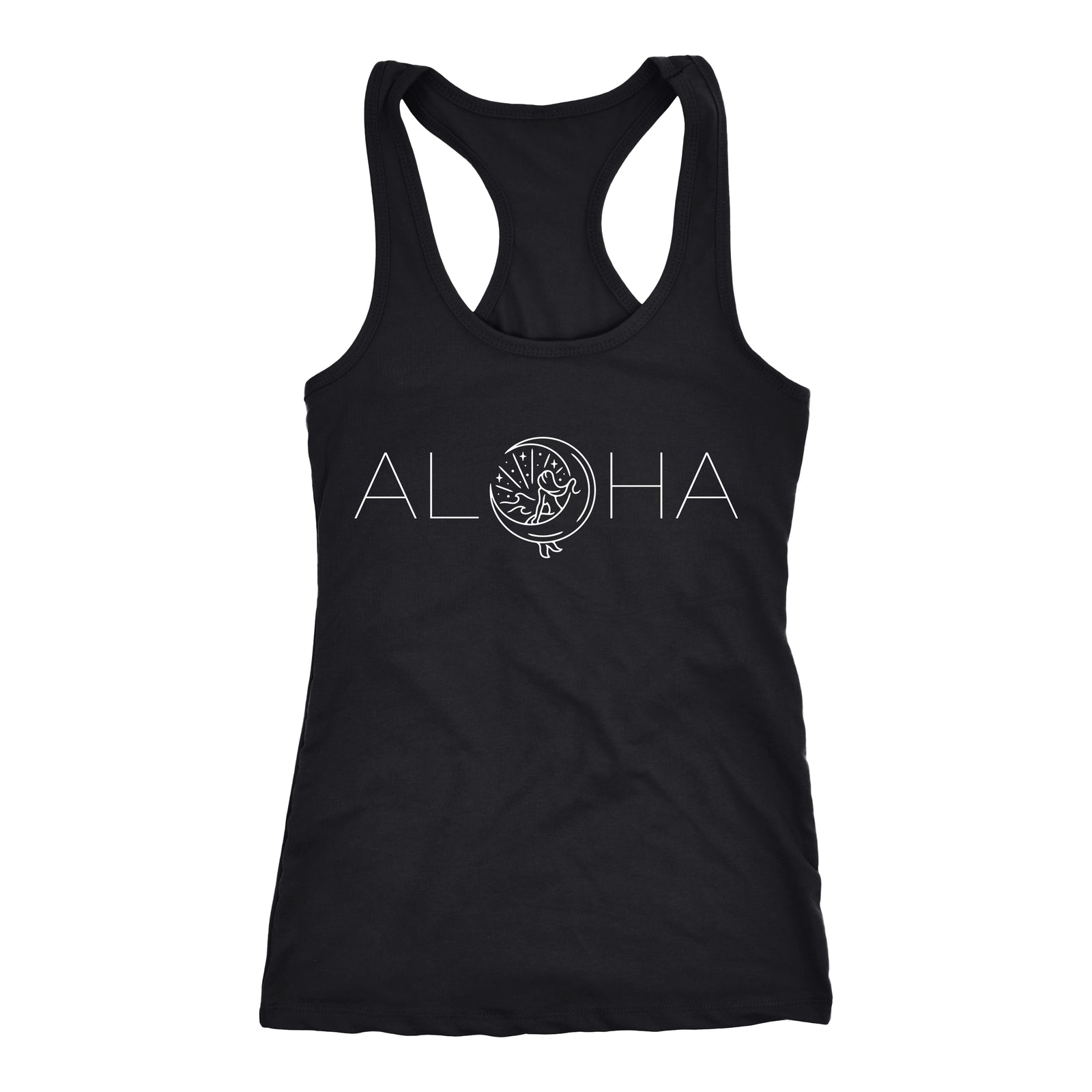 "Aloha Mahina Mermaid" Fitted Racerback Tank