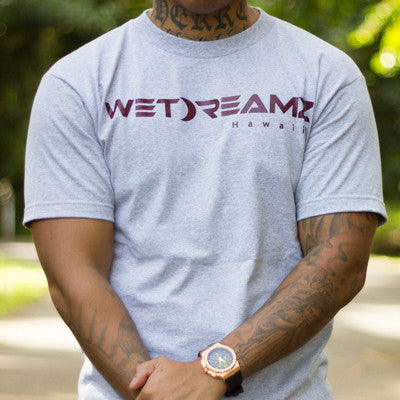 "Wet Dreamz Logo" Tee - Heather Grey/Maroon
