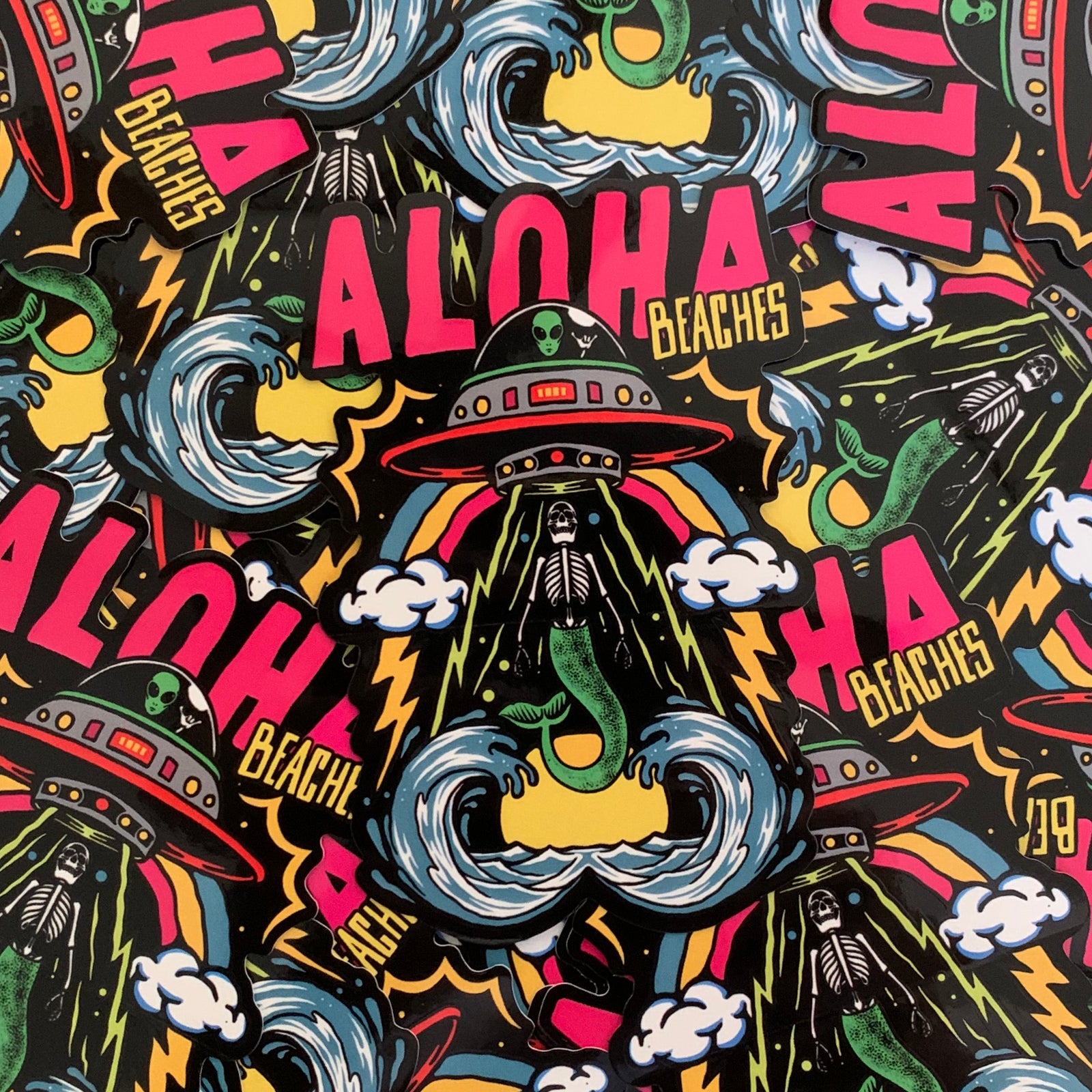 "Aloha Beaches" Sticker