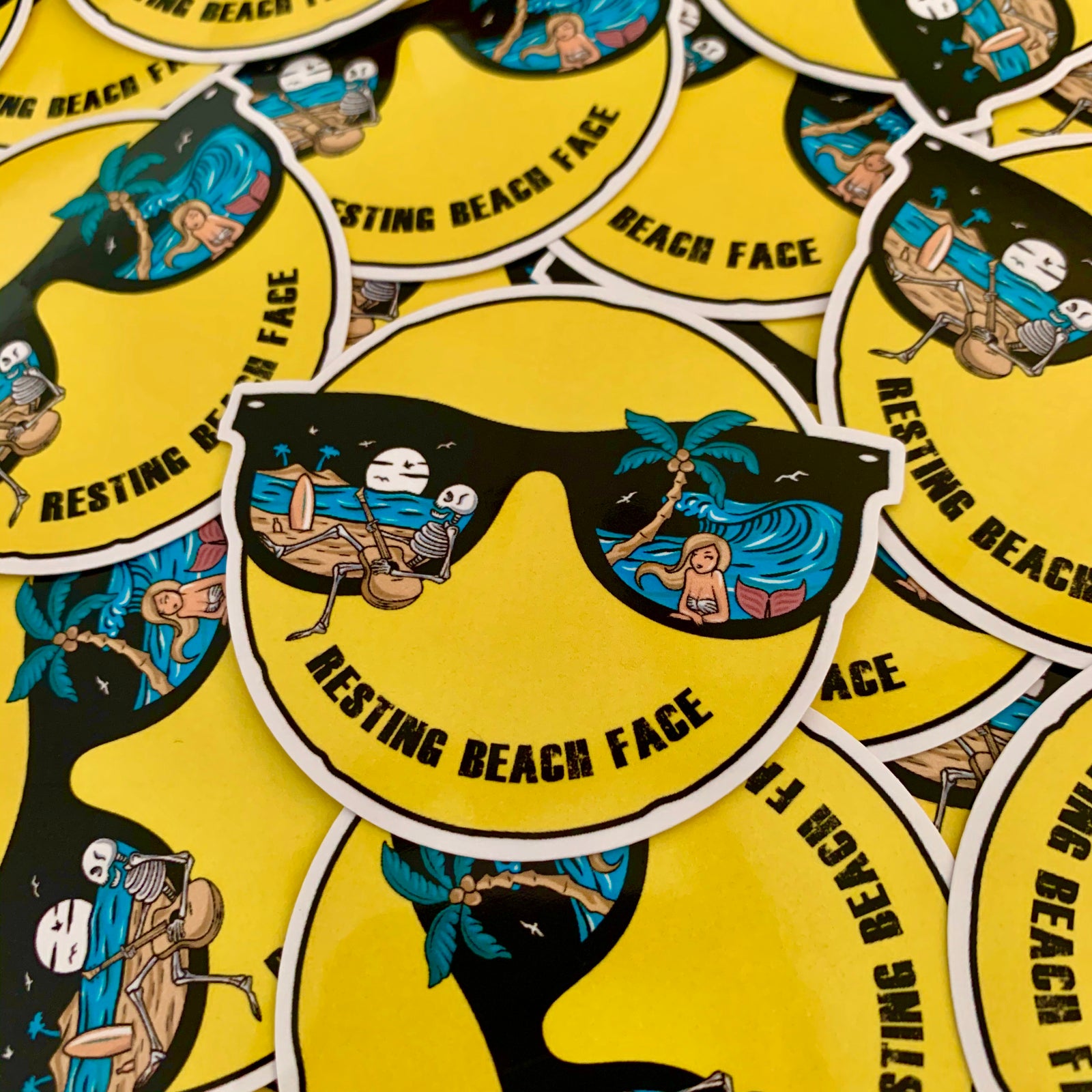 "Resting Beach Face" Sticker