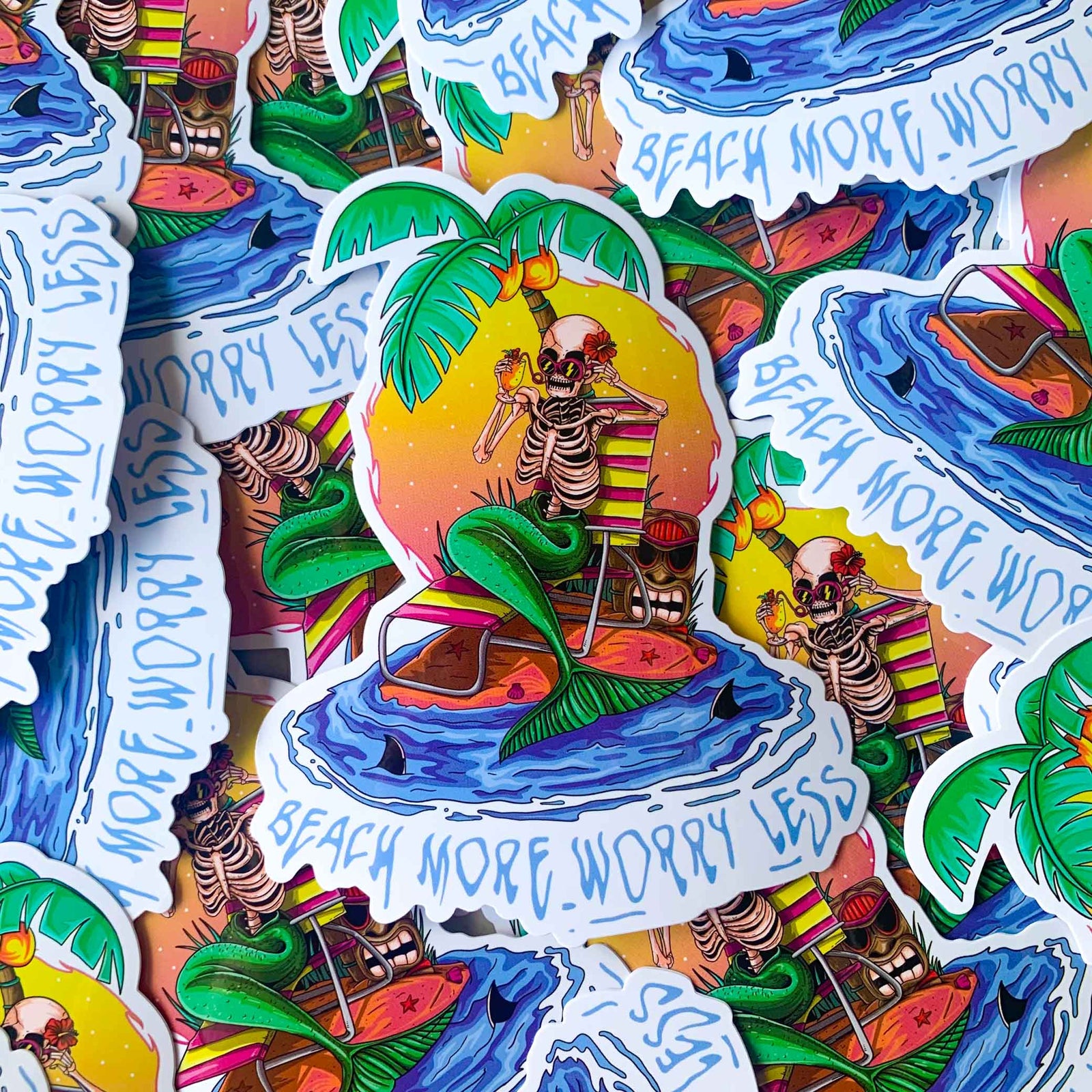 "Worry Less Island" Sticker