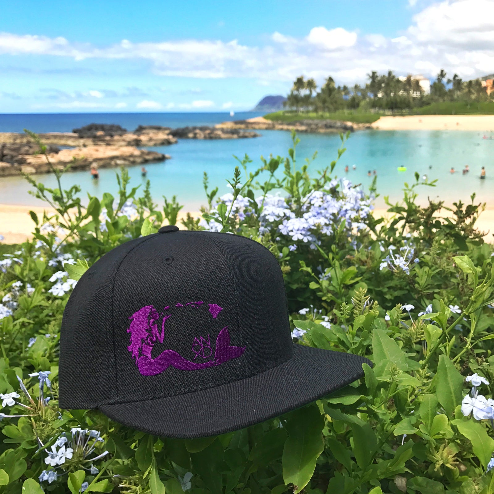 Mermaid Snapback - Black/Purple