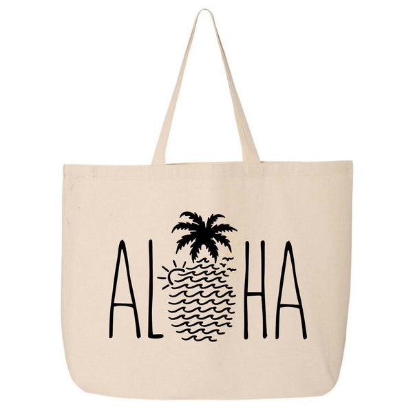 "Aloha Wavy Pineapple" Tote Bag