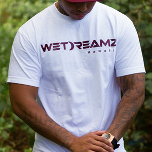 "Wet Dreamz Logo" Tee - White/Maroon