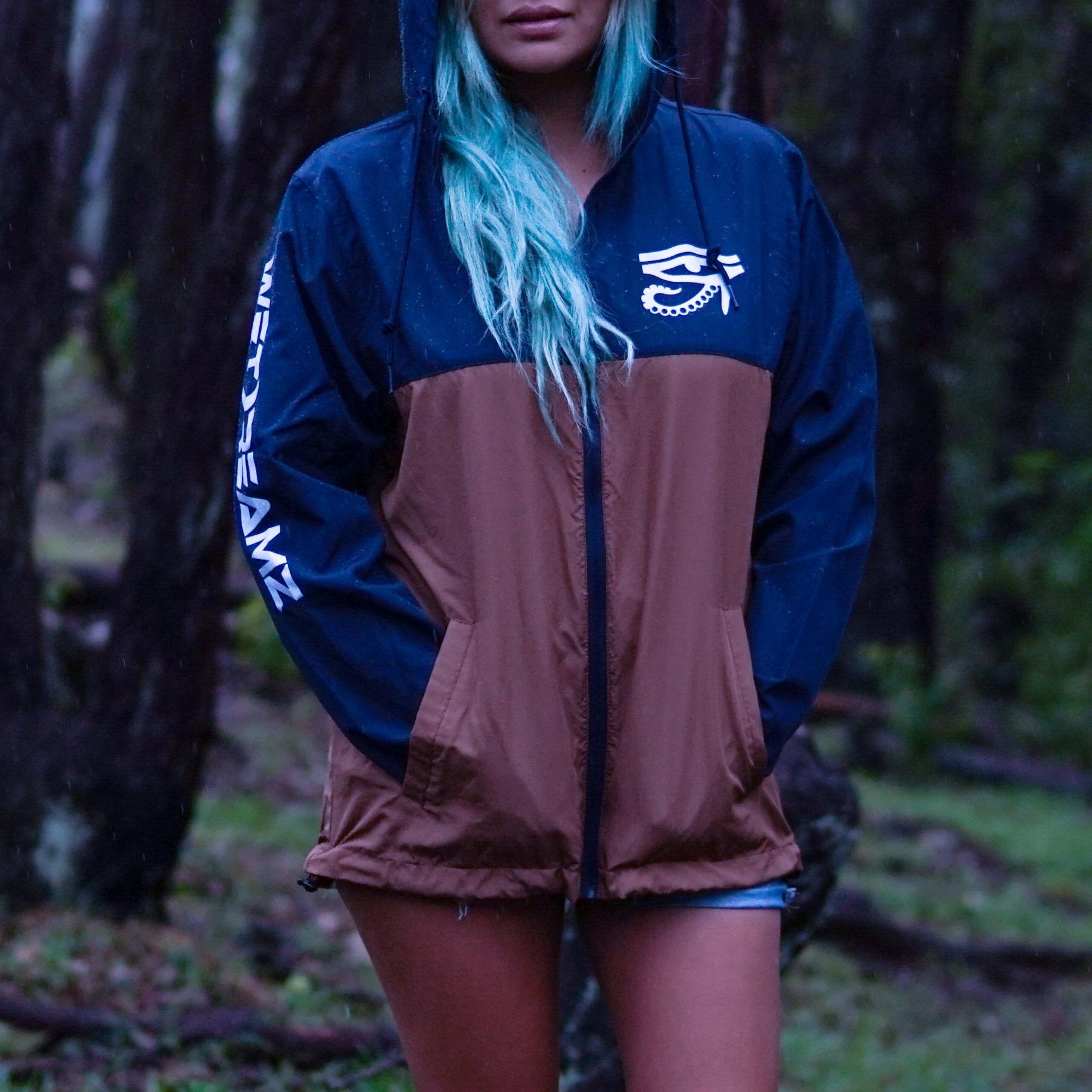 Tako Eye Windbreaker - Navy/Brown