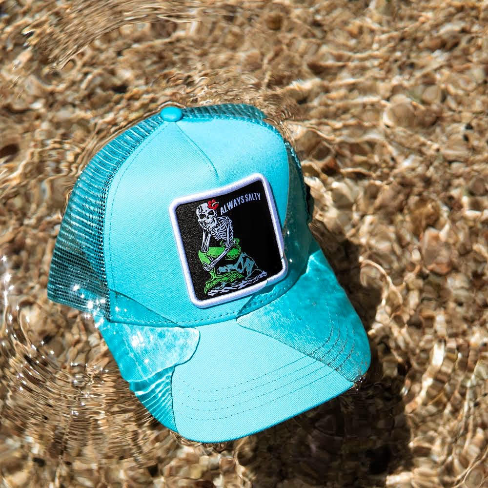 "Always Salty" Trucker Hat - Aqua