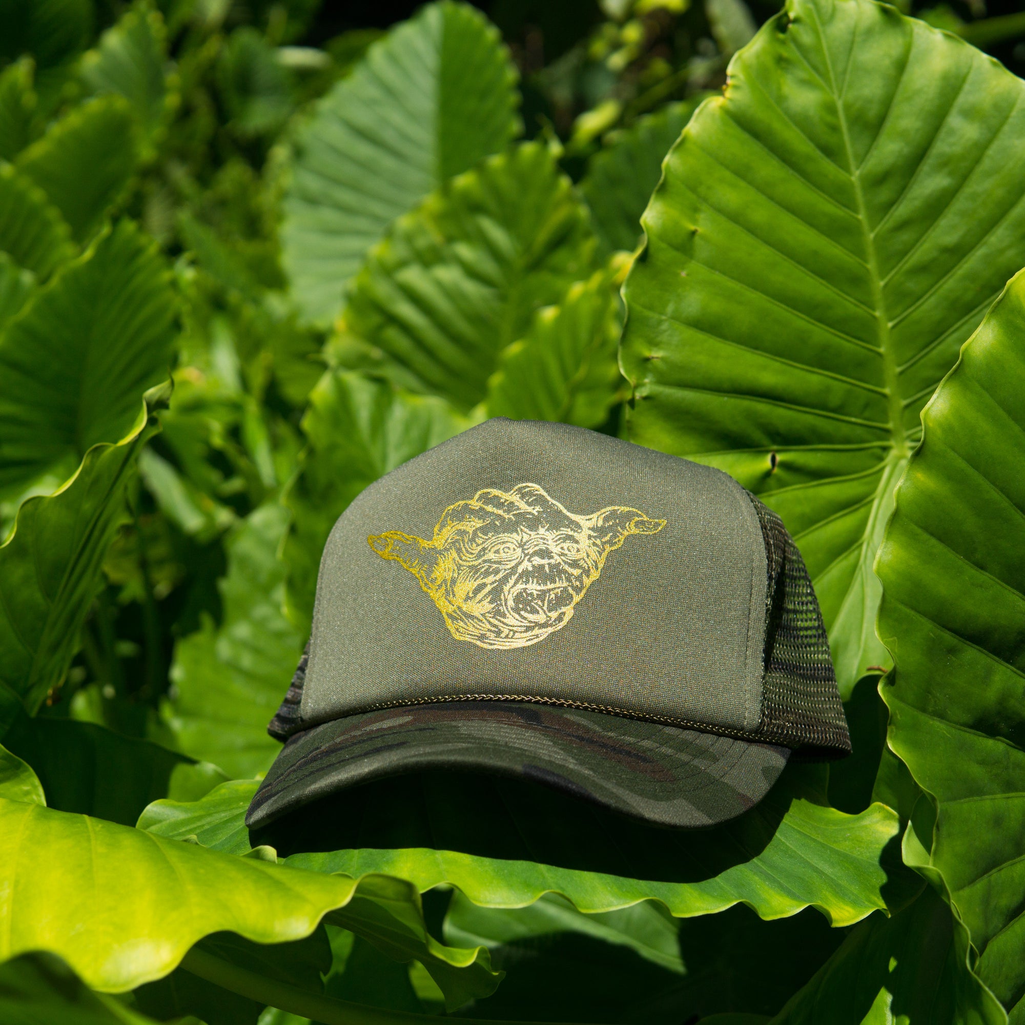 Yo Shaka Green/Camo Trucker Wet Dreamz Hawaii