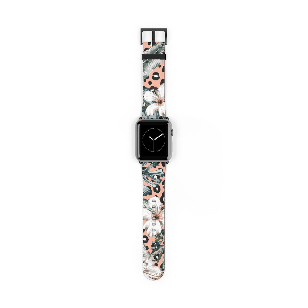 "Pink Panther x White Hibiscus" Watch Band