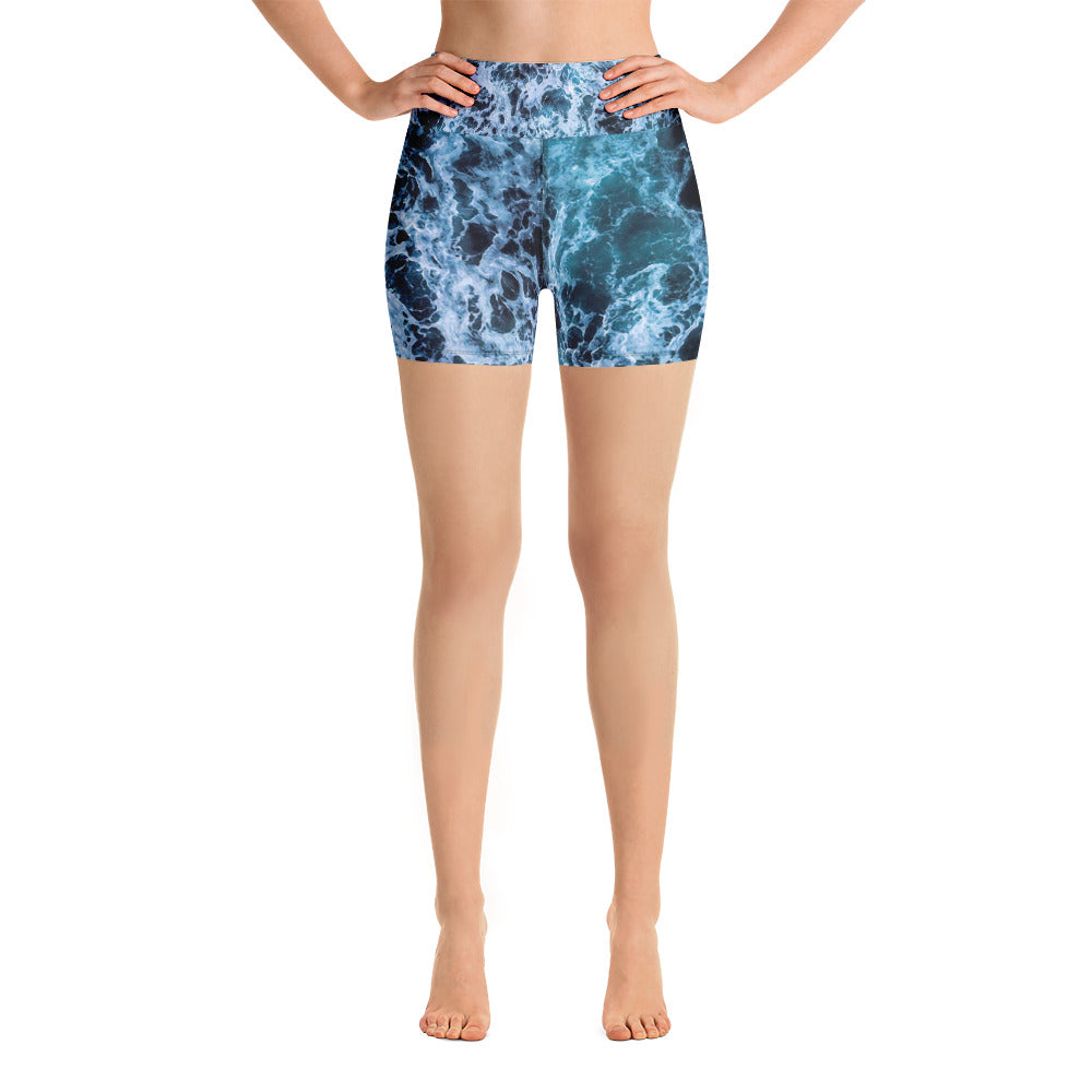 "Oceans Web" Yoga Shorts