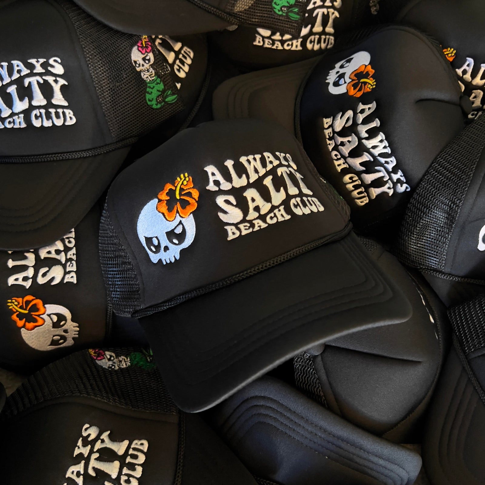 Always Salty Beach Club Trucker Hat