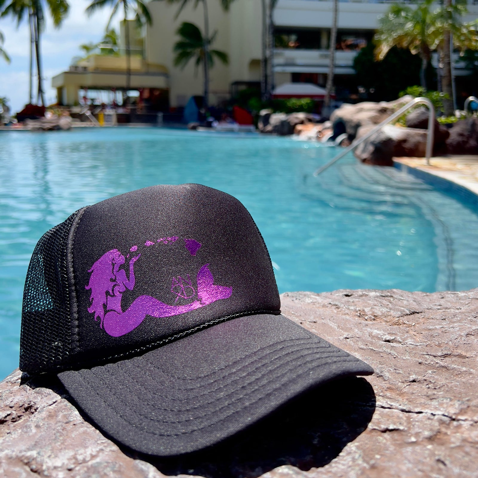 Mermaid Trucker - Black/Pink